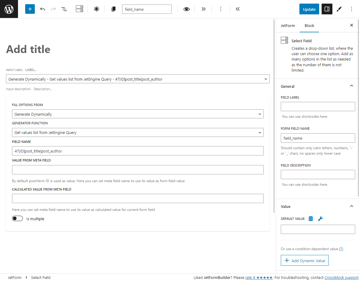 Get values list from JetEngine Query