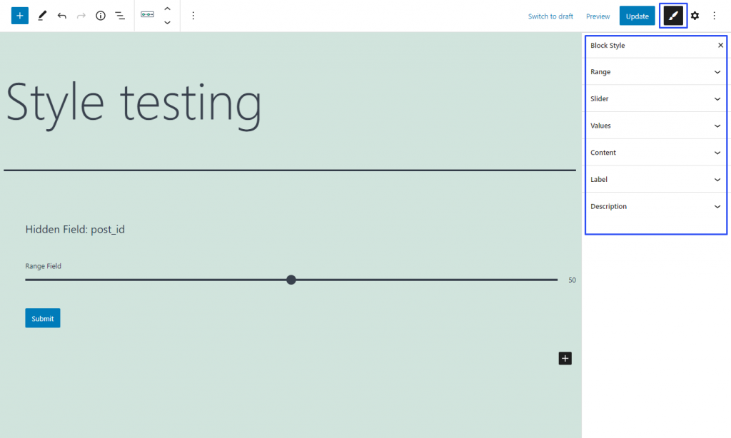 range form field styling