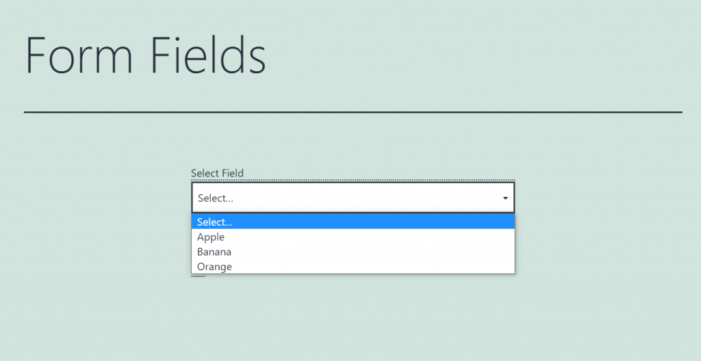 displaying select form field