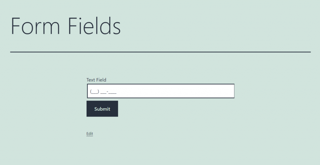 text form field for numerical data