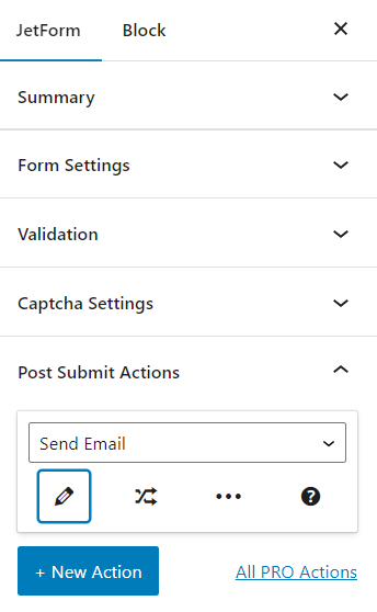 edit send email post submit action