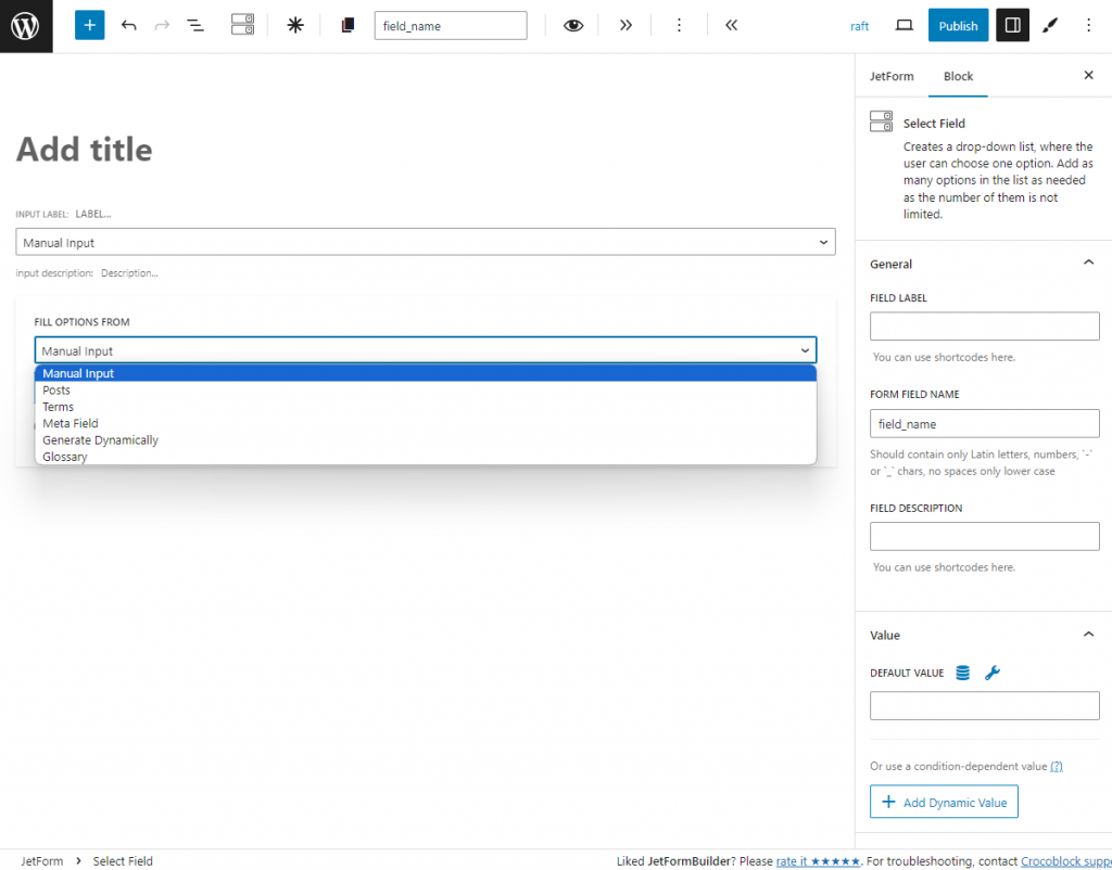 multi-optional field sources