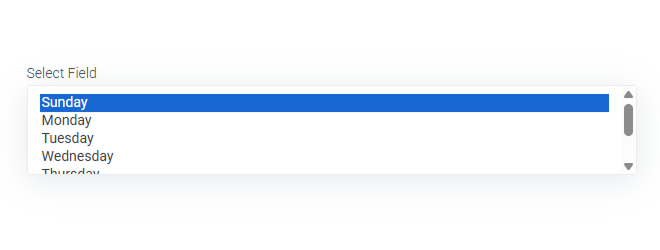 selector shows several rows