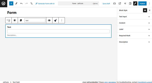 text field style settings