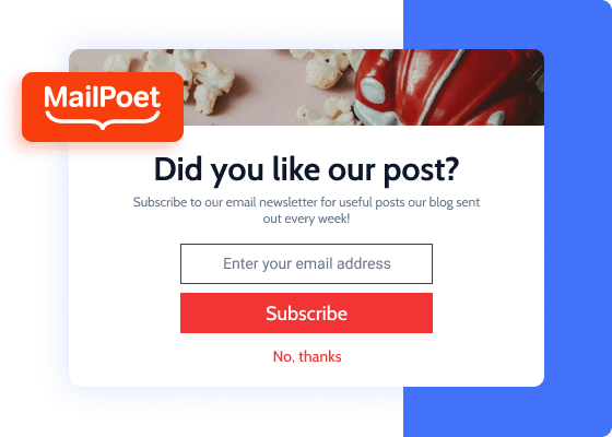 mailpoet subscribe form