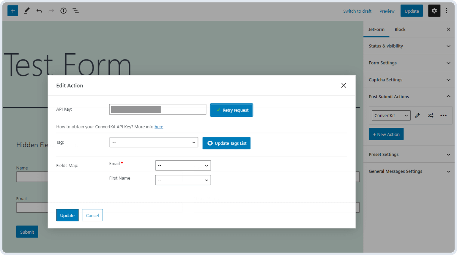 ConvertKit Action JetFormBuilder Pro Addon Crocoblock