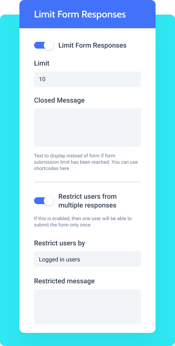 limit form responses options