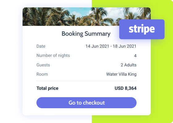 booking form with stripe