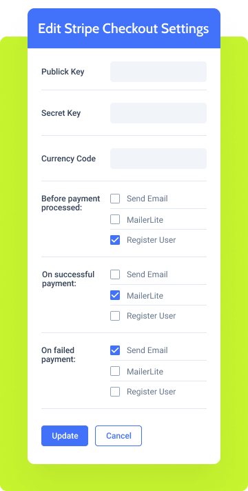 stripe checkout settings