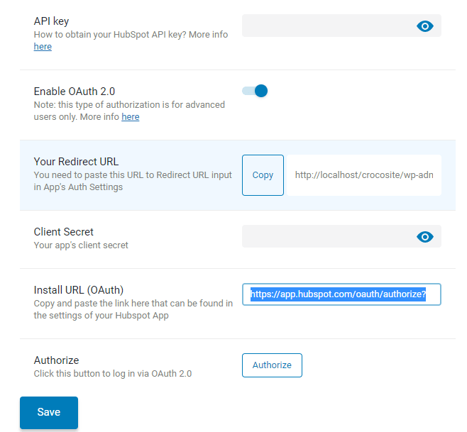 adding install URL to jetformbuilder hubspot addon