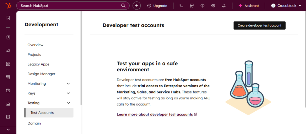 create test account