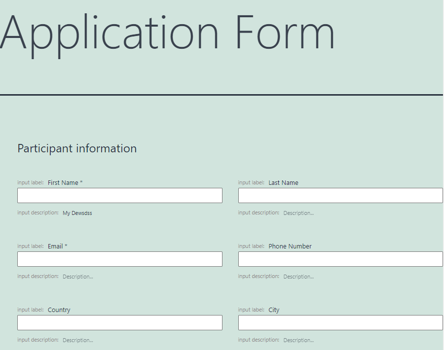 application form pattern