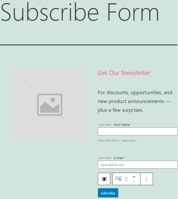 subscribe form pattern
