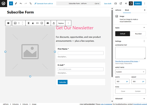 subscribe form pattern