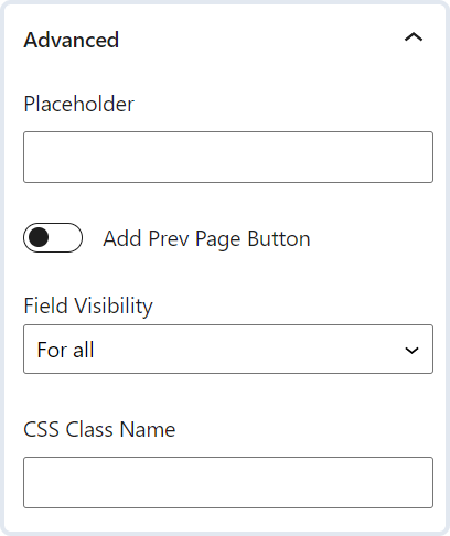 advanced text field settings