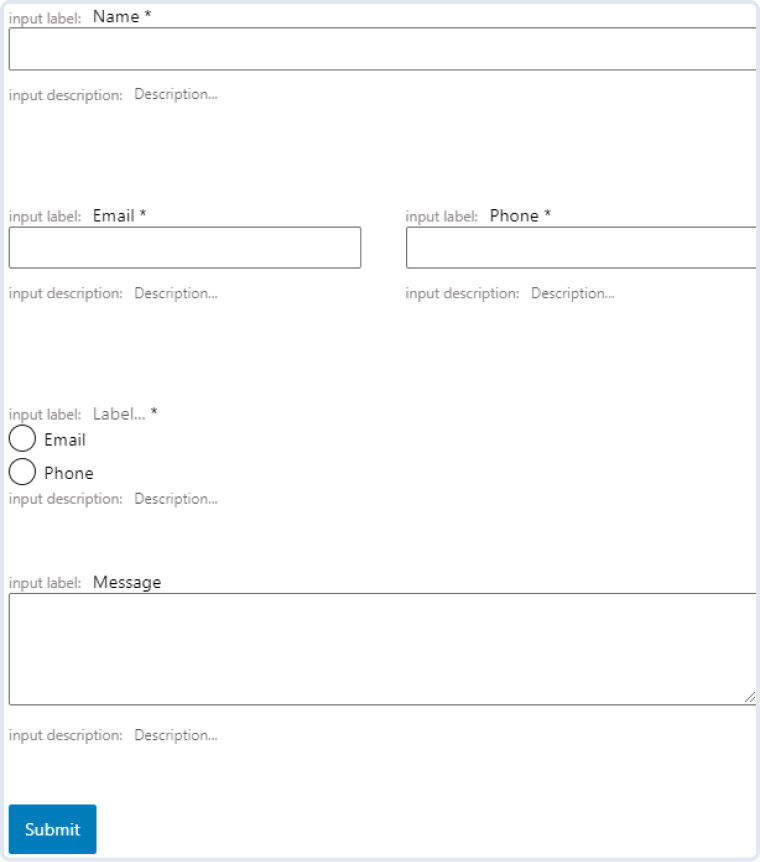 contact us form pattern