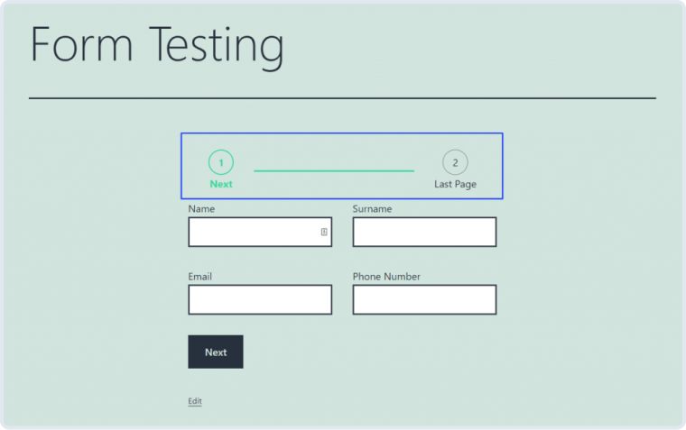 form break field example
