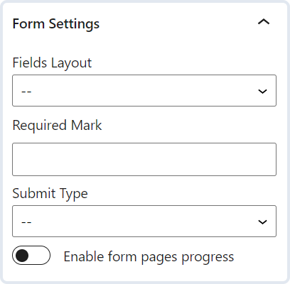 form settings
