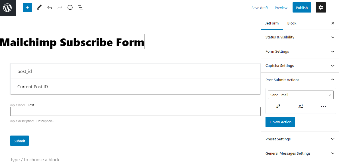 How To Create A Mailchimp Subscribe Form Formbuilder