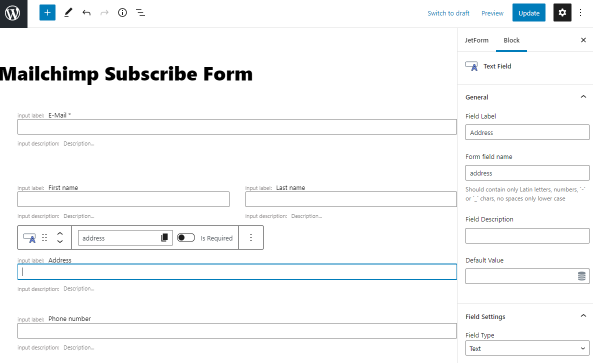 create new fields