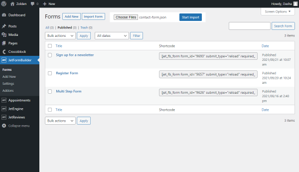 import form with jetformbuilder