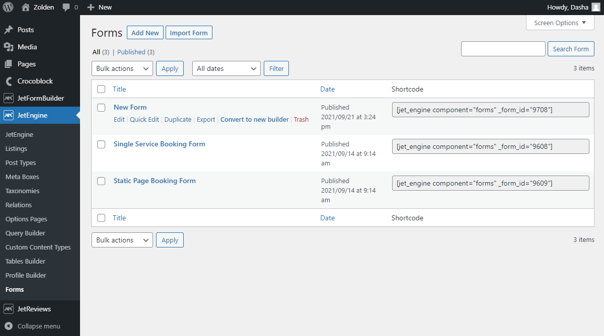 JetFormBuilder: Duplicate & Import Form into WordPress | Crocoblock