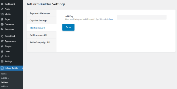 jetform builder settings