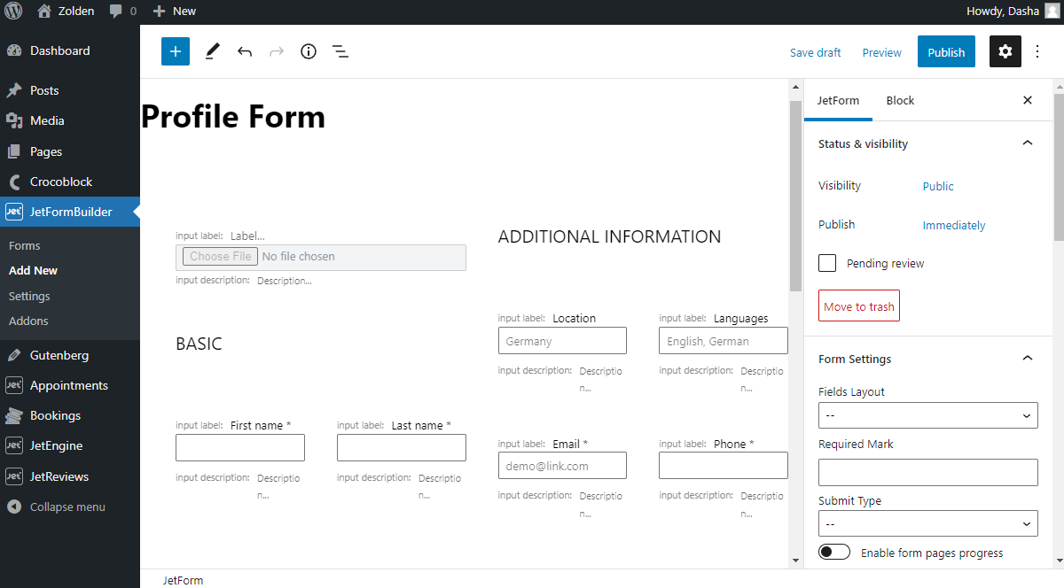 JetFormBuilder Plugin: WordPress Profile Form Creation | Crocoblock