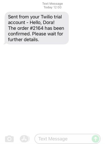 twilio text message confirmation