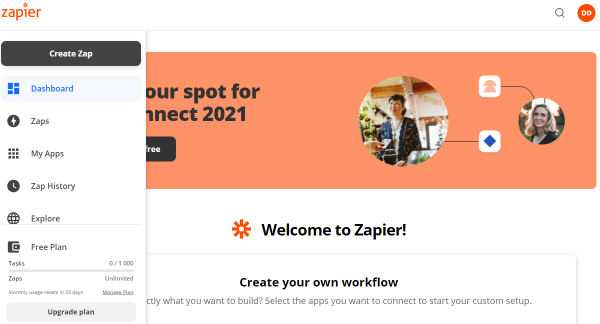 zapier dashboard 