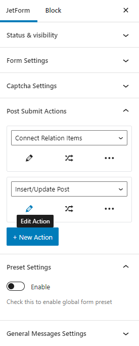 insert update post submit action