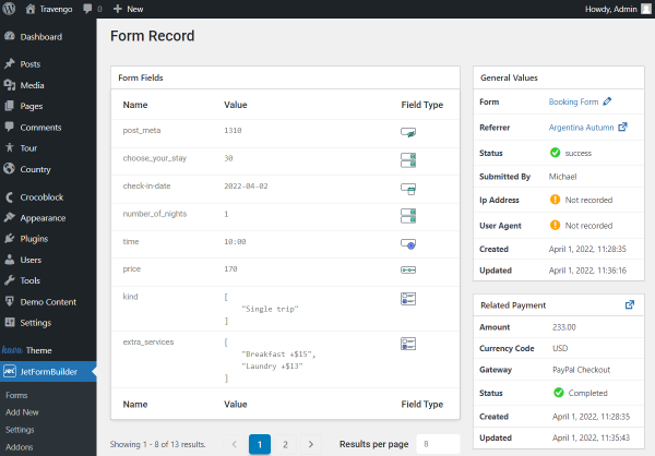 form record page