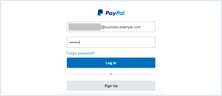 logging into a sandbox PayPal account
