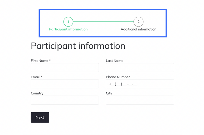 form pages progress