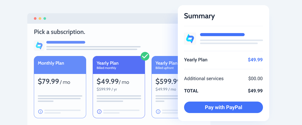 paying for a yearly subscription through paypal