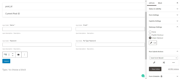 configuring save form record