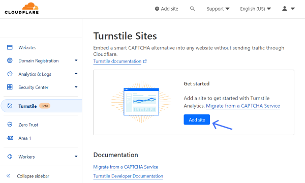 add turnstile site