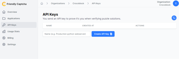 create API key