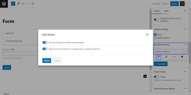 jetformbuilder dev mode enabling