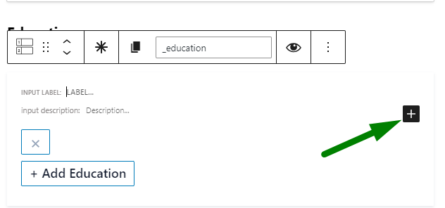 repeater field plus icon