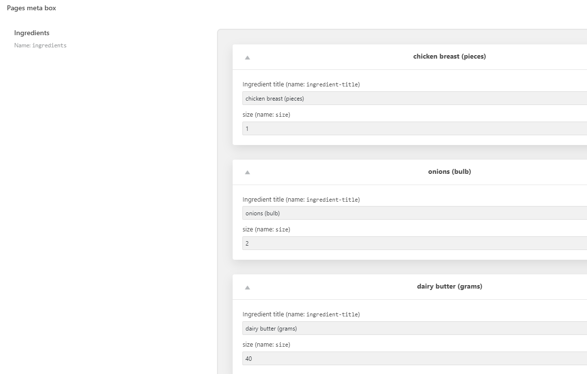 fill in Repeater fields