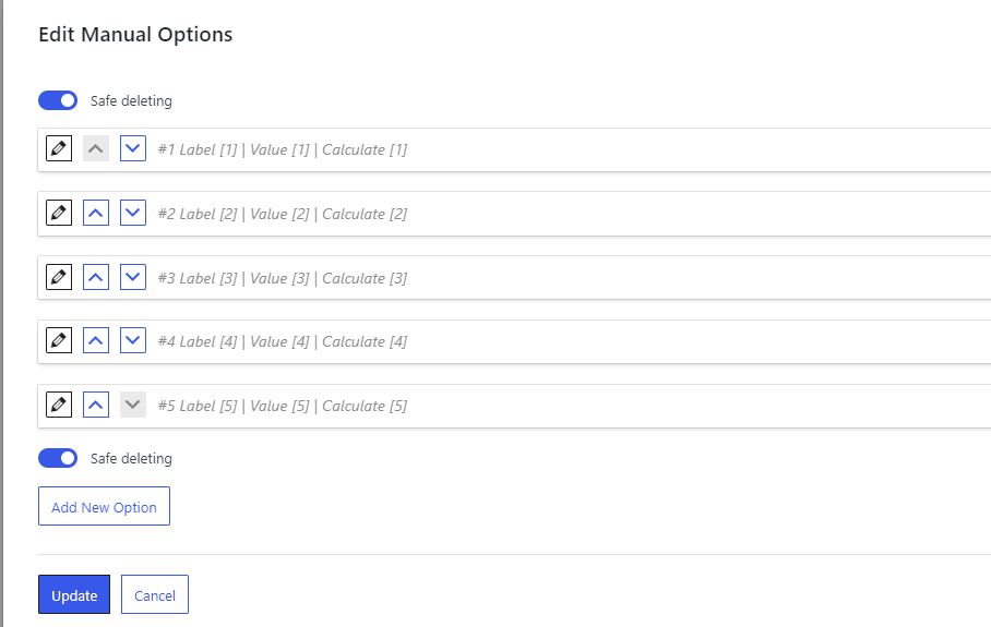 manual input in the select field