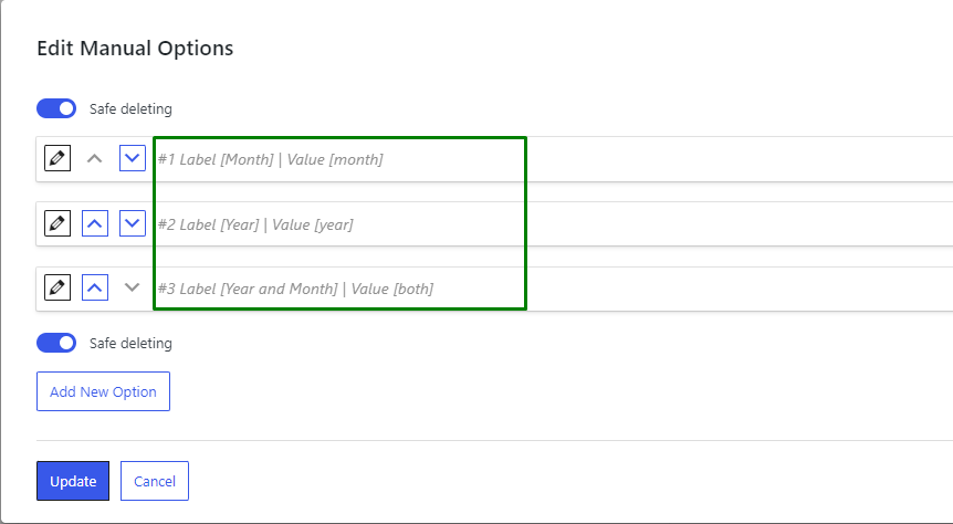 Select Field options