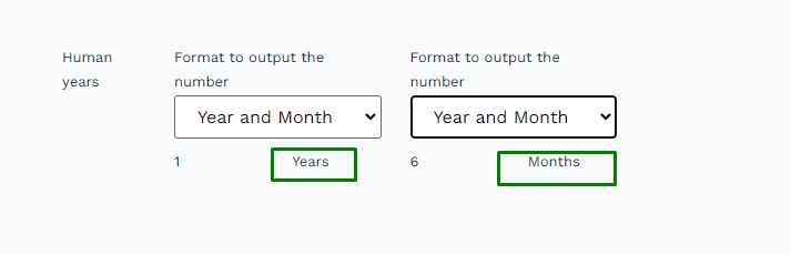 labels for the calculated results