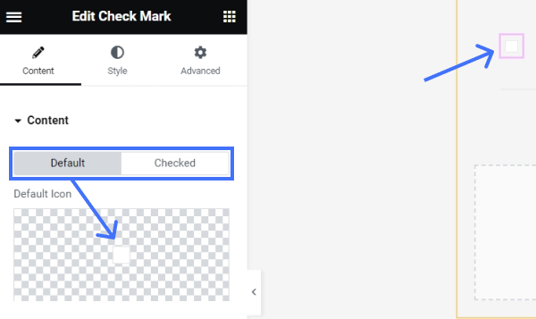 adding check mark widget to the listing template