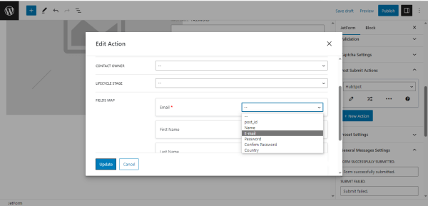 edit user data fields