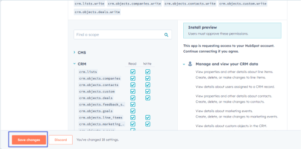 hubspot api settings