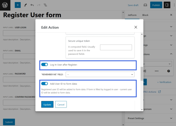 adding user id to form data