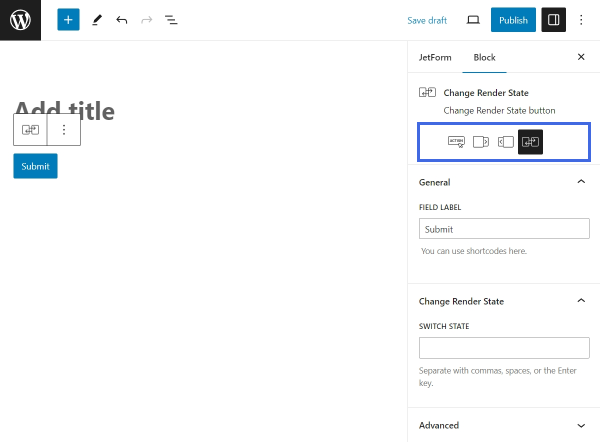 change render state field transform buttons