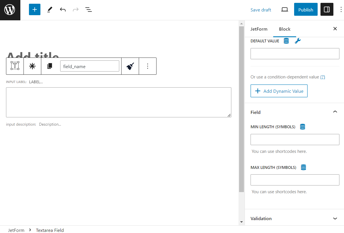 Textarea Field Overview — JetFormBuilder | Crocoblock